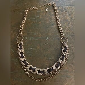 Chunky gold  and brown Chain Necklace